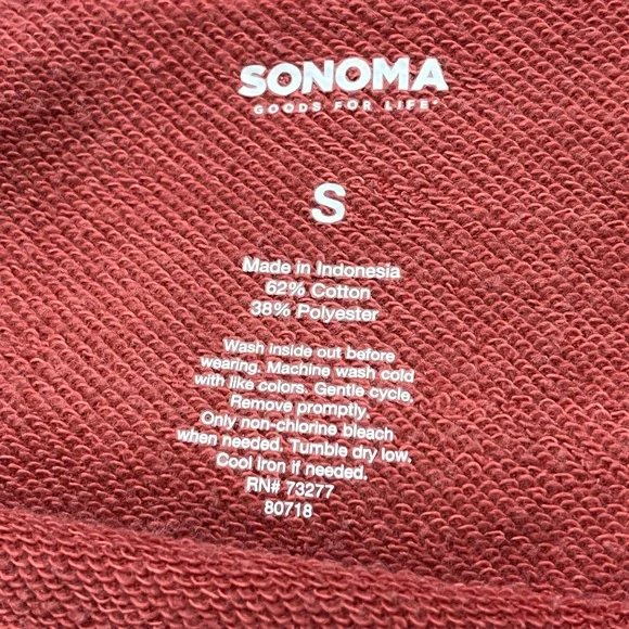 Sonoma Short Sleeved Sweatshirt NWOT - Picture 7 of 7
